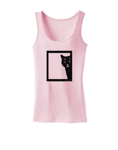 Cat Peeking Womens Petite Tank Top by TooLoud-TooLoud-SoftPink-X-Small-Davson Sales