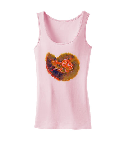 Nautilus Fossil Watercolor Womens Tank Top-Womens Tank Tops-TooLoud-SoftPink-X-Small-Davson Sales