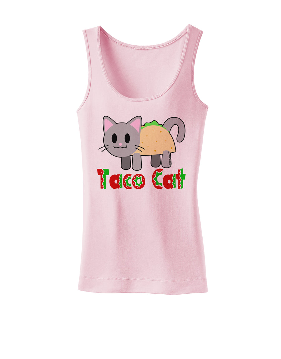 Cute Taco Cat Design Text Womens Tank Top by TooLoud-Womens Tank Tops-TooLoud-White-X-Small-Davson Sales