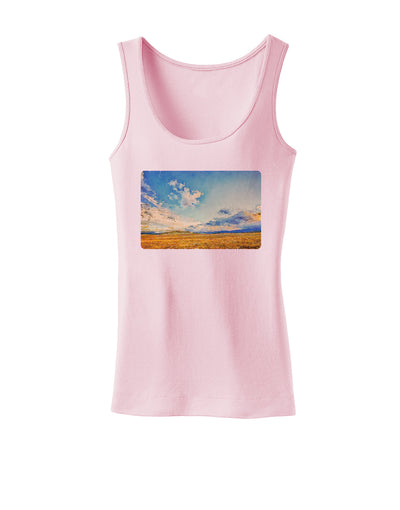 Garden of the Gods Watercolor Womens Petite Tank Top-TooLoud-SoftPink-X-Small-Davson Sales