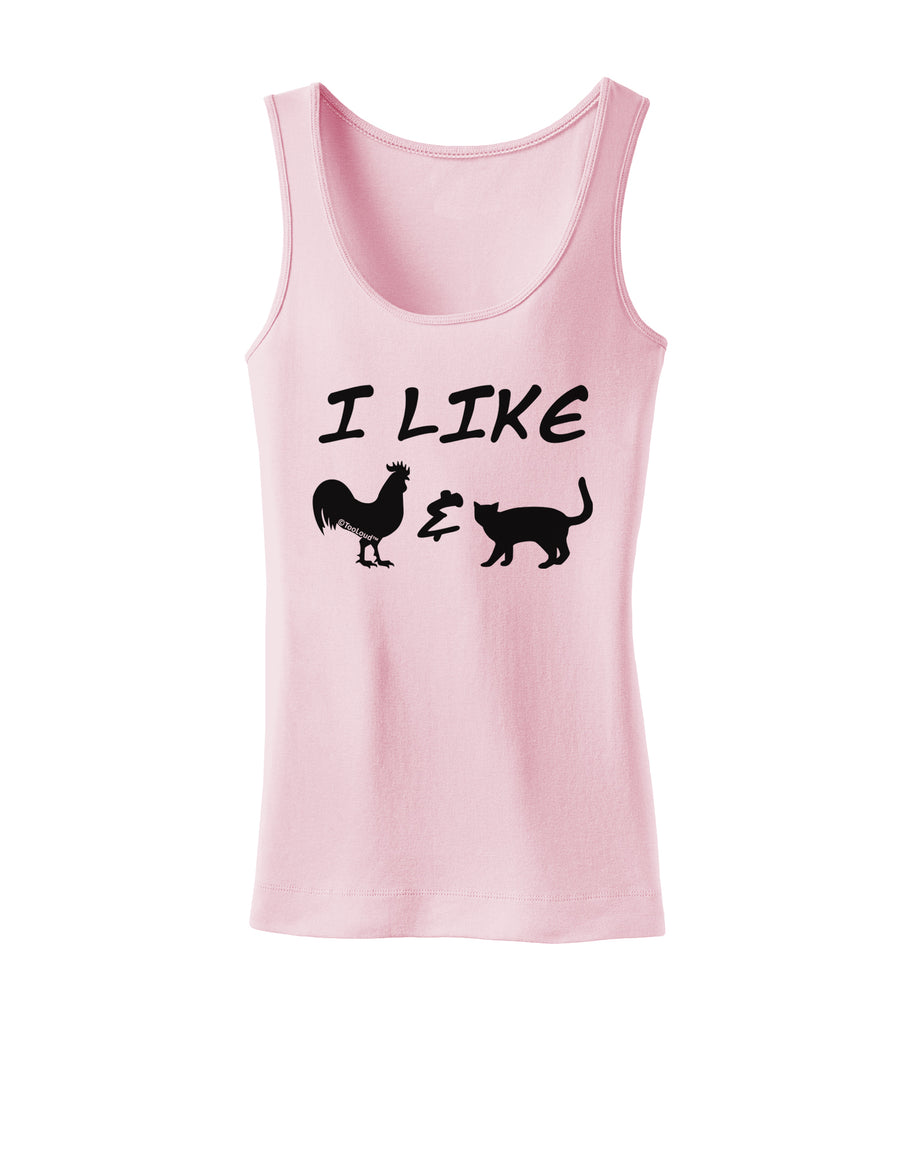 I Like Rooster & Cat Silhouette Womens Tank Top by TooLoud-Womens Tank Tops-TooLoud-White-X-Small-Davson Sales