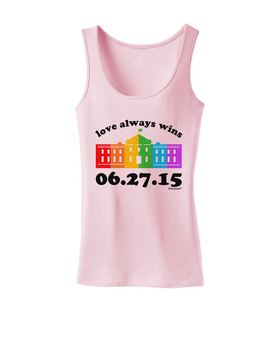 Love Always Wins with Date - Marriage Equality Womens Tank Top-Womens Tank Tops-TooLoud-SoftPink-X-Small-Davson Sales