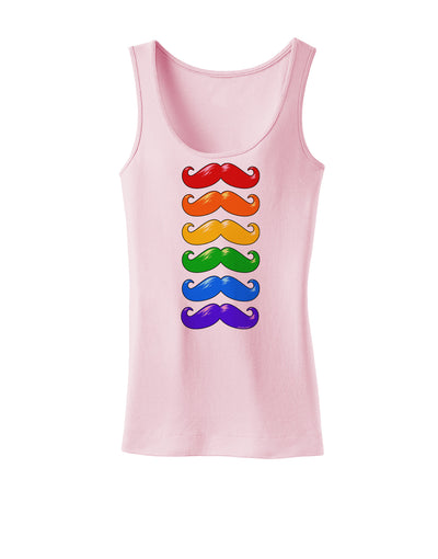 Colorful Rainbow Mustaches Womens Tank Top-Womens Tank Tops-TooLoud-SoftPink-X-Small-Davson Sales