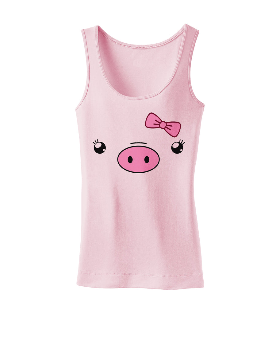 Kyu-T Face - Oinkette Cute Girl Piglet Womens Tank Top-Womens Tank Tops-TooLoud-White-X-Small-Davson Sales