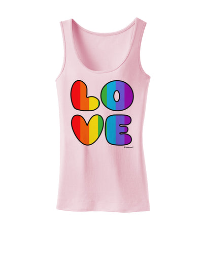 Rainbow LOVE Text Womens Tank Top by TooLoud-Womens Tank Tops-TooLoud-SoftPink-X-Small-Davson Sales