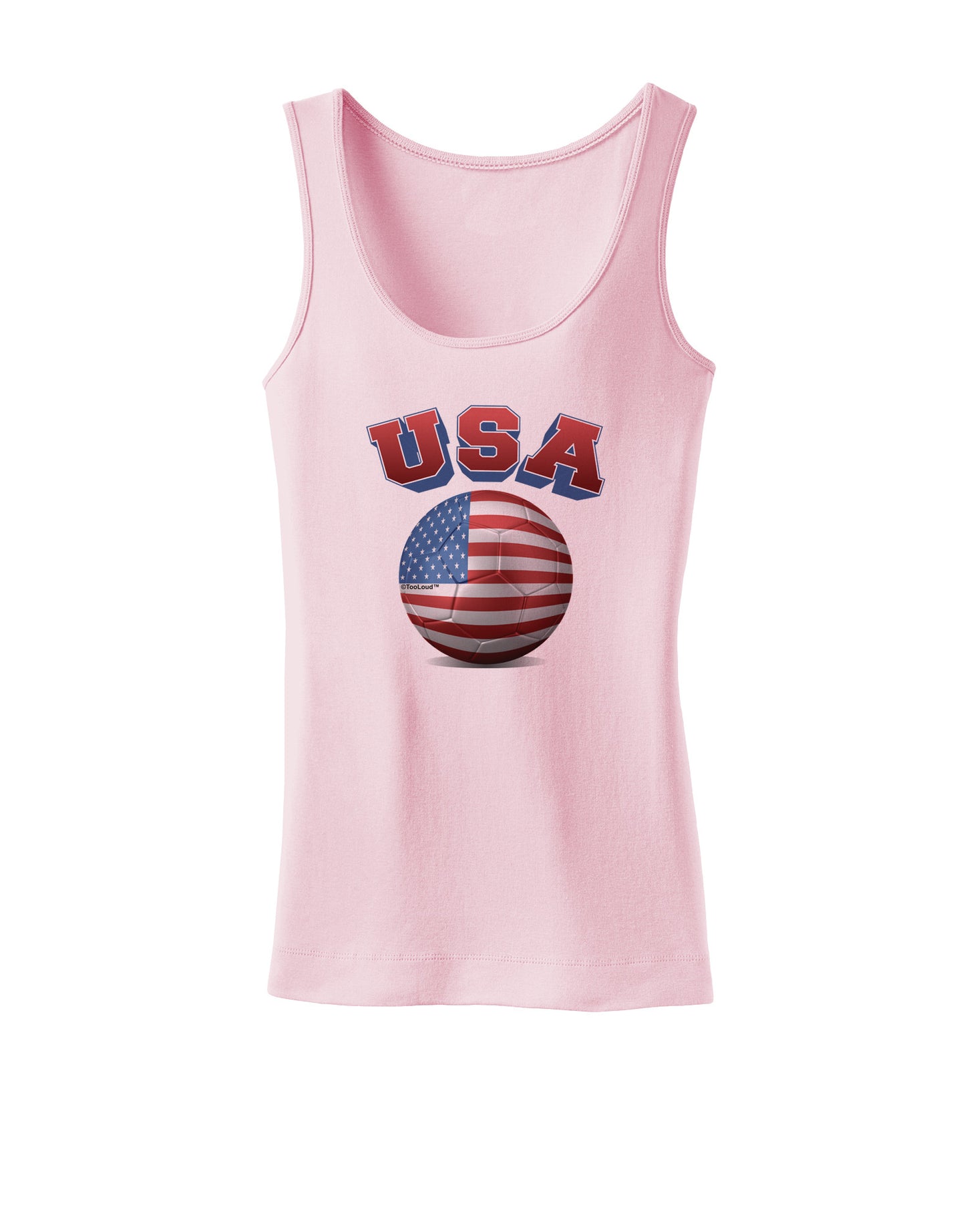 Soccer Ball Flag - USA Womens Petite Tank Top-TooLoud-SoftPink-X-Small-Davson Sales