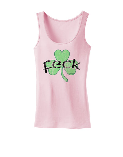 Feck - Clover Distressed Design Womens Tank Top by TooLoud-Womens Tank Tops-TooLoud-SoftPink-X-Small-Davson Sales