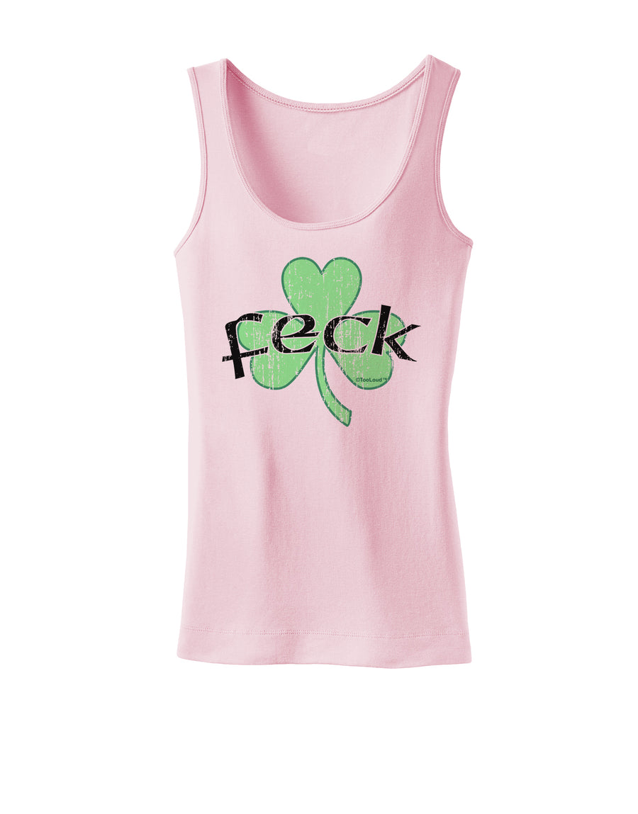 Feck - Clover Distressed Design Womens Tank Top by TooLoud-Womens Tank Tops-TooLoud-White-X-Small-Davson Sales