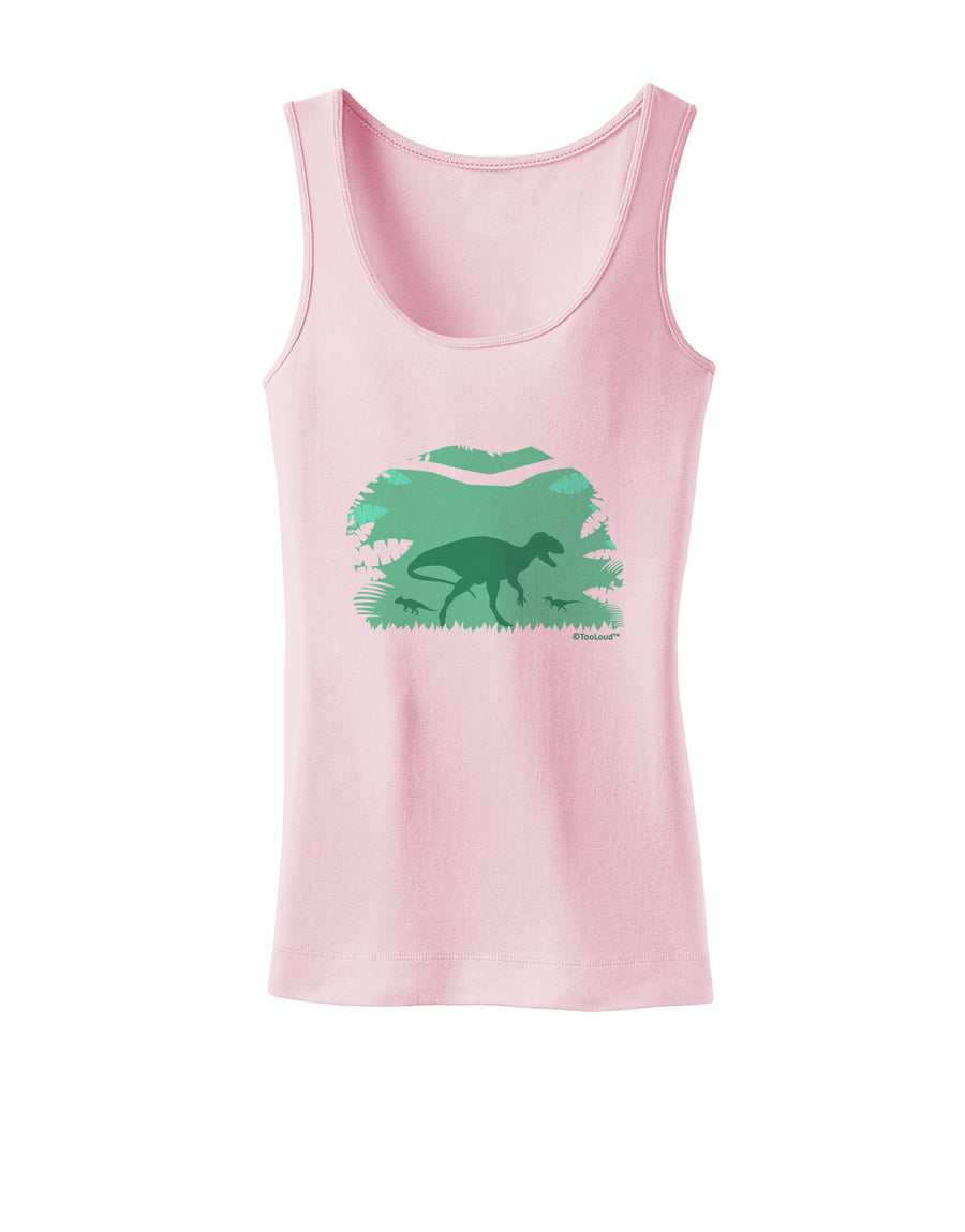 Dinosaur Silhouettes - Jungle Womens Tank Top by TooLoud-Womens Tank Tops-TooLoud-White-X-Small-Davson Sales