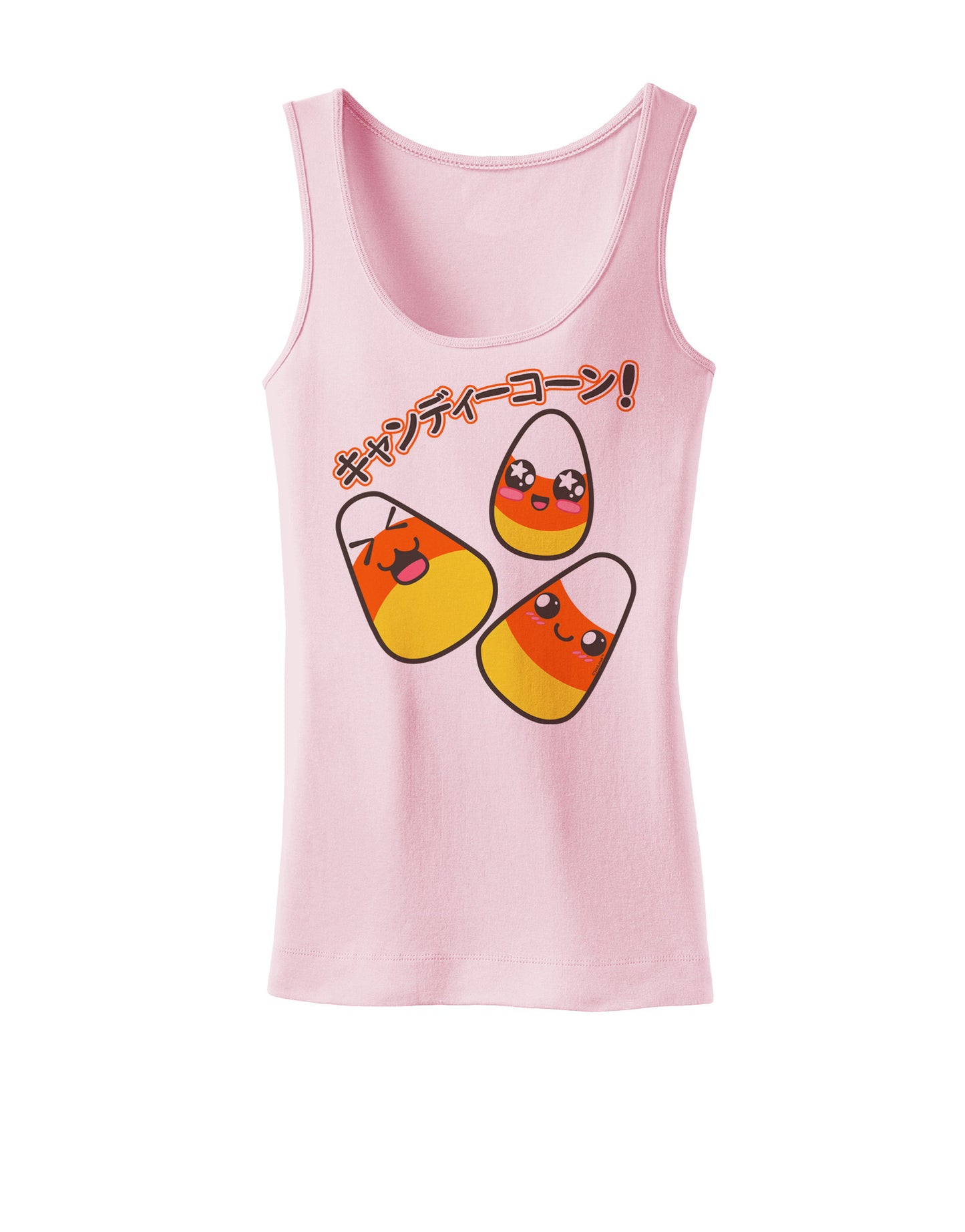 Japanese Kawaii Candy Corn Halloween Womens Tank Top-Womens Tank Tops-TooLoud-SoftPink-X-Small-Davson Sales