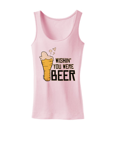 Wishin you were Beer Womens Petite Tank Top-Womens Tank Tops-TooLoud-SoftPink-X-Small-Davson Sales