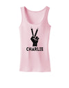 Hand Peace Sign - Charlie Design Womens Tank Top by TooLoud-Womens Tank Tops-TooLoud-SoftPink-X-Small-Davson Sales