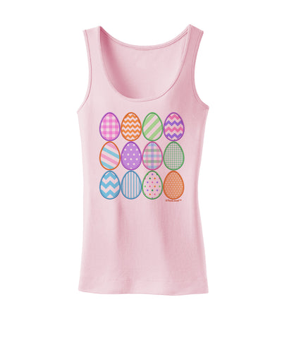 Cute Faux Applique Easter Eggs Womens Petite Tank Top-TooLoud-SoftPink-X-Small-Davson Sales