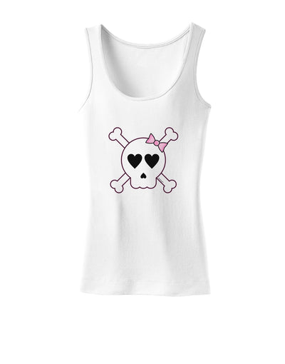 Skull and Crossbones Girl Womens Tank Top-Womens Tank Tops-TooLoud-White-X-Small-Davson Sales