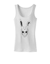 Scary Bunny Face White Distressed Womens Tank Top-Womens Tank Tops-TooLoud-White-X-Small-Davson Sales