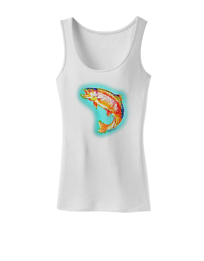 Rainbow Trout WaterColor Womens Tank Top-Womens Tank Tops-TooLoud-White-X-Small-Davson Sales