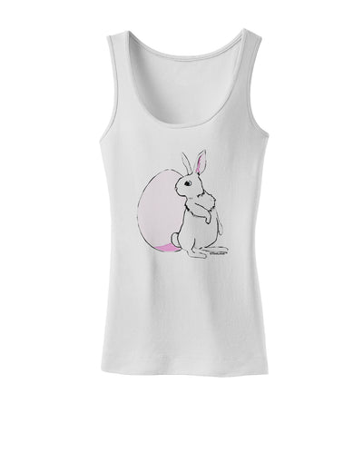 Easter Bunny and Egg Design Womens Tank Top by TooLoud-Womens Tank Tops-TooLoud-White-X-Small-Davson Sales