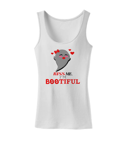 Kiss Me BOOtiful Ghost Red Womens Tank Top-Womens Tank Tops-TooLoud-White-X-Small-Davson Sales