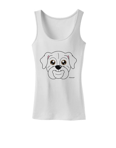 Cute Bulldog - White Womens Tank Top by TooLoud-Womens Tank Tops-TooLoud-White-X-Small-Davson Sales