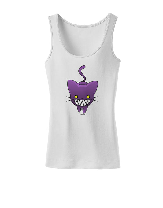Evil Kitty Womens Petite Tank Top-TooLoud-White-X-Small-Davson Sales