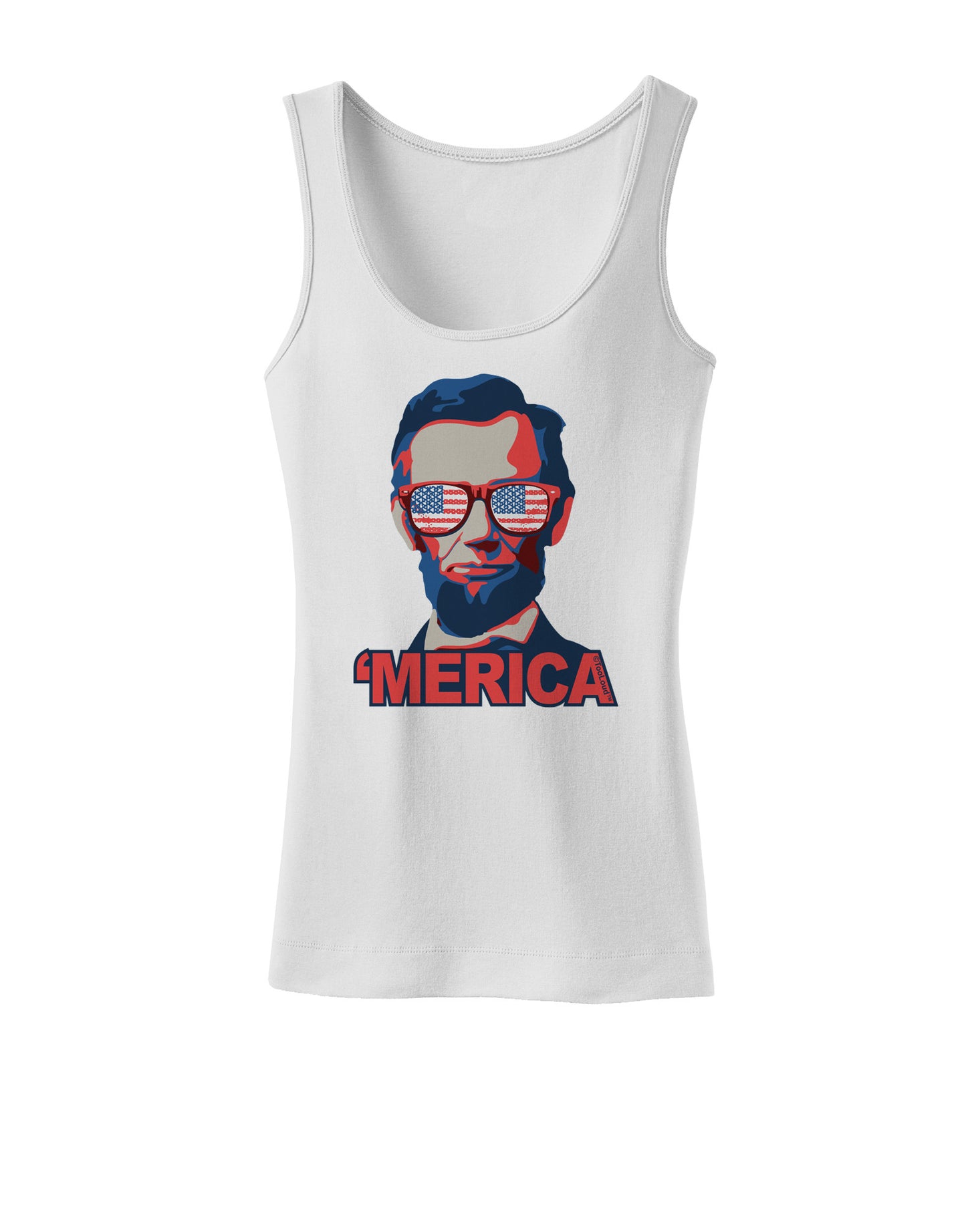 Lincoln Merica Womens Petite Tank Top-TooLoud-White-X-Small-Davson Sales