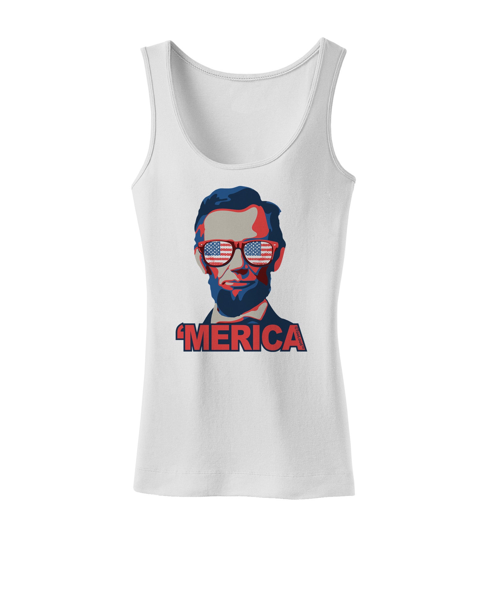Lincoln Merica Womens Petite Tank Top-TooLoud-White-X-Small-Davson Sales