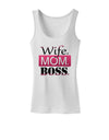 Wife Mom Boss Womens Petite Tank Top-TooLoud-White-X-Small-Davson Sales