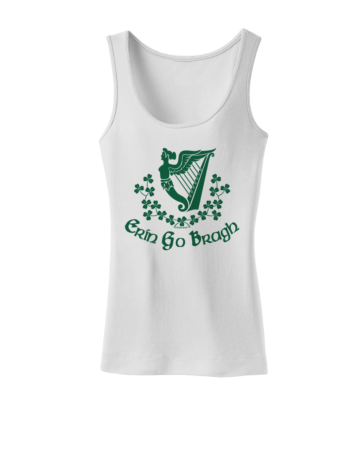 Erin Go Bragh Ireland Forever Womens Petite Tank Top-TooLoud-White-X-Small-Davson Sales