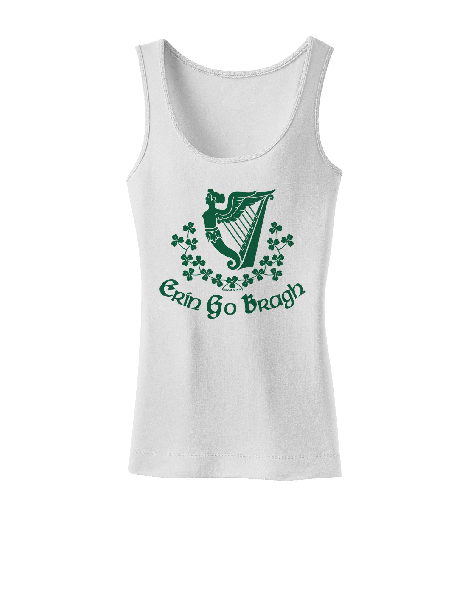 Erin Go Bragh Ireland Forever Womens Petite Tank Top-TooLoud-White-X-Small-Davson Sales