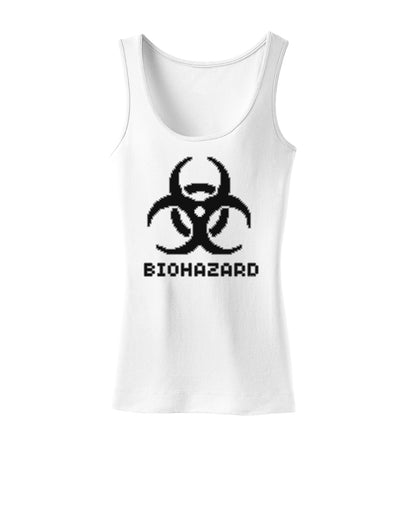 Biohazard Symbol Pixels - Apocalypse Womens Tank Top-Womens Tank Tops-TooLoud-White-X-Small-Davson Sales