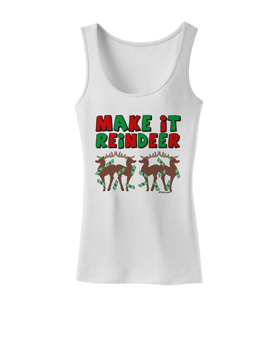 Make It Reindeer Womens Petite Tank Top-TooLoud-White-X-Small-Davson Sales