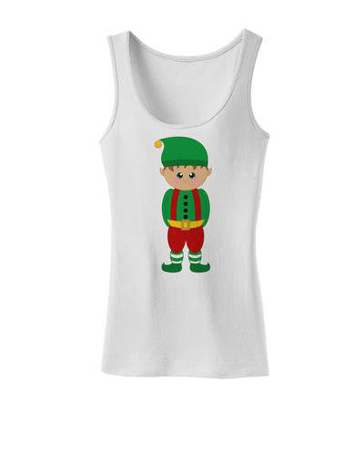 Cute Christmas Elf Boy Womens Tank Top-Womens Tank Tops-TooLoud-White-X-Small-Davson Sales