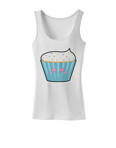 Cute Cupcake with Sprinkles - Heart Eyes Womens Tank Top by TooLoud-Womens Tank Tops-TooLoud-White-X-Small-Davson Sales