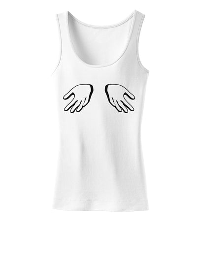 Shrugging Hands Womens Tank Top-Womens Tank Tops-TooLoud-White-X-Small-Davson Sales