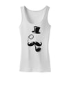 Tophat Mustache Pipe and Monocle Womens Tank Top-Womens Tank Tops-TooLoud-White-X-Small-Davson Sales