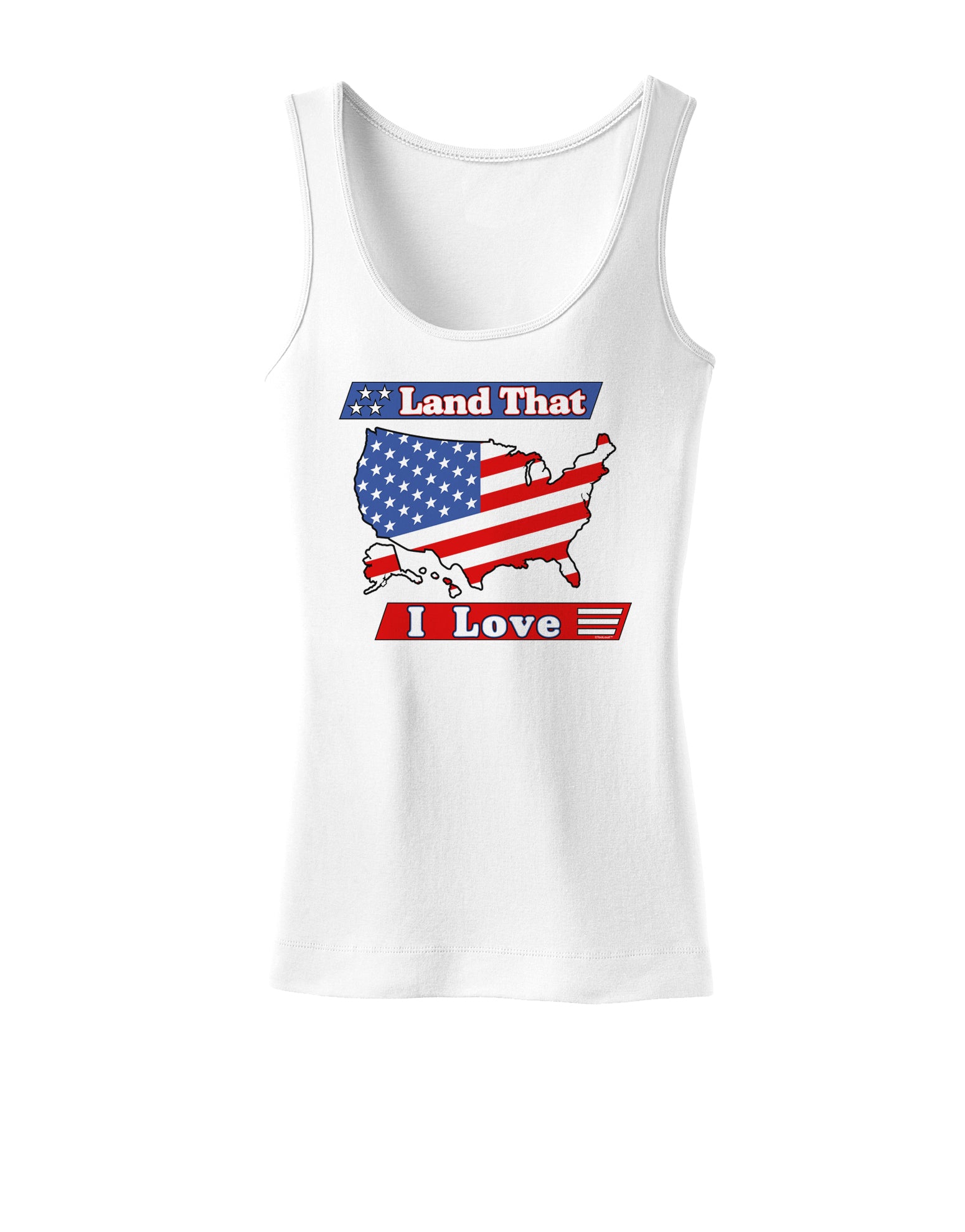 Land That I Love USA Womens Tank Top-Womens Tank Tops-TooLoud-White-X-Small-Davson Sales