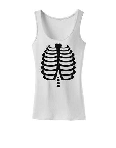 Black Skeleton Ribcage Halloween Womens Tank Top-Womens Tank Tops-TooLoud-White-X-Small-Davson Sales