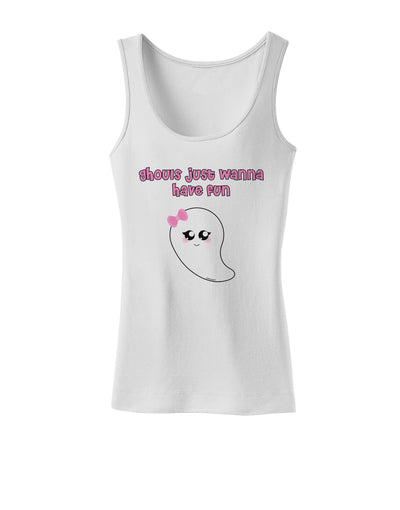 Ghouls Just Wanna Have Fun Cute Ghost - Halloween Womens Tank Top-Womens Tank Tops-TooLoud-White-X-Small-Davson Sales