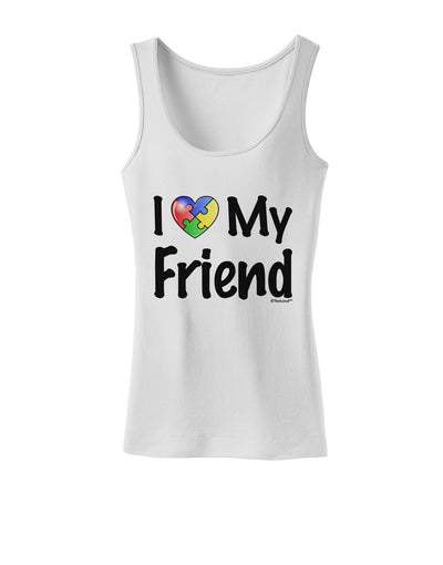 I Heart My Friend - Autism Awareness Womens Tank Top by TooLoud-Womens Tank Tops-TooLoud-White-X-Small-Davson Sales