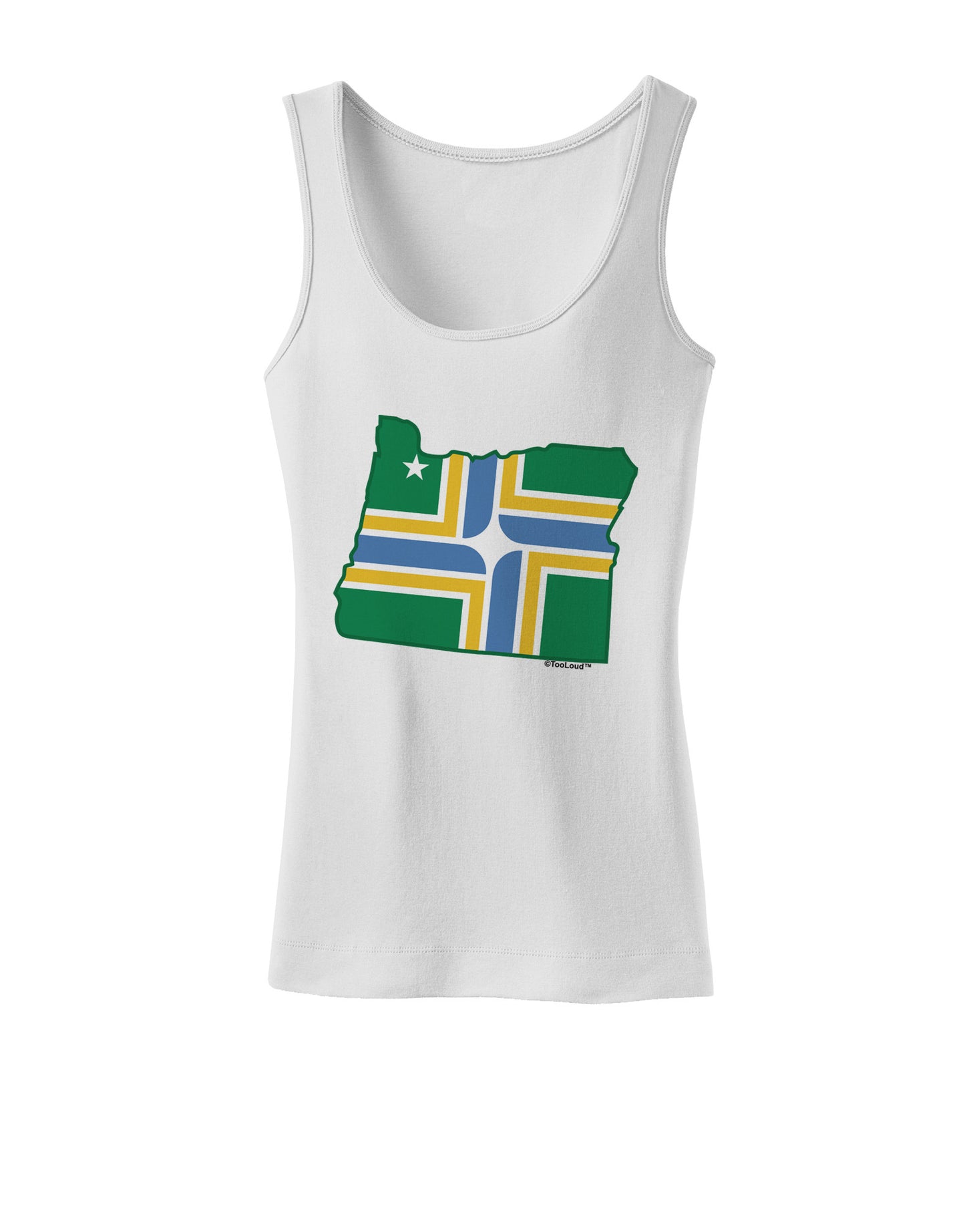 Portland Oregon Flag Womens Petite Tank Top-TooLoud-White-X-Small-Davson Sales