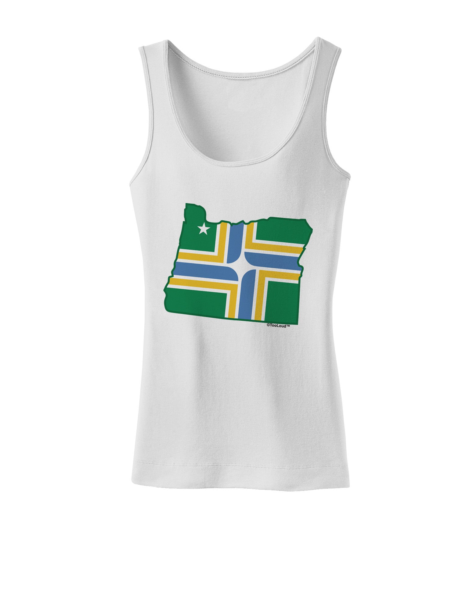 Portland Oregon Flag Womens Petite Tank Top-TooLoud-White-X-Small-Davson Sales