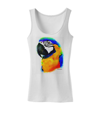 Brightly Colored Parrot Watercolor Womens Tank Top-Womens Tank Tops-TooLoud-White-X-Small-Davson Sales