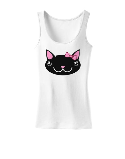 Kyu-T Head - Night Kawaia the Cute Girl Critter Womens Tank Top-Womens Tank Tops-TooLoud-White-X-Small-Davson Sales