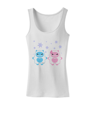 Cute Abominable Snowman Yeti Couple - Christmas Womens Tank Top-Womens Tank Tops-TooLoud-White-X-Small-Davson Sales