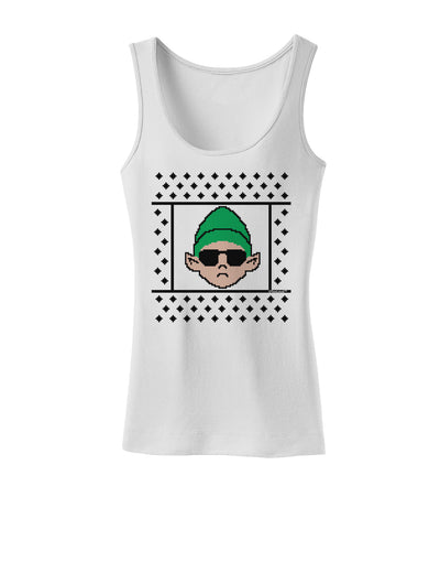 Cool Elf Christmas Sweater Womens Tank Top-Womens Tank Tops-TooLoud-White-X-Small-Davson Sales