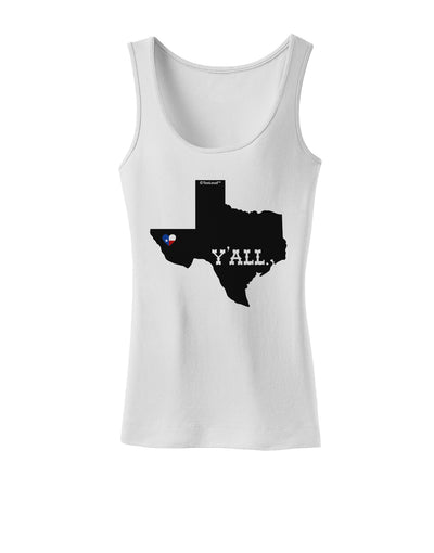 Texas State Y'all Design with Flag Heart Womens Tank Top by TooLoud-Womens Tank Tops-TooLoud-White-X-Small-Davson Sales