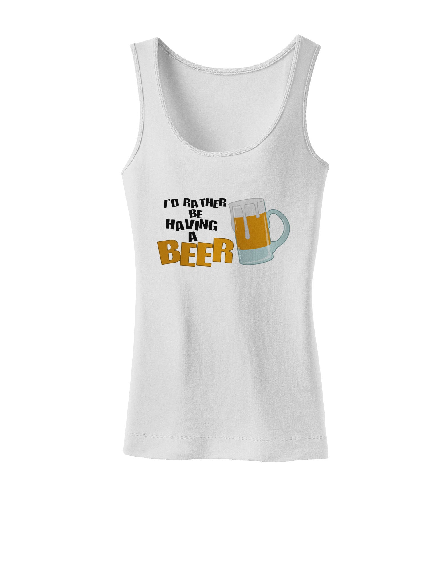 I'd Rather Be Having A Beer Womens Petite Tank Top-TooLoud-White-X-Small-Davson Sales