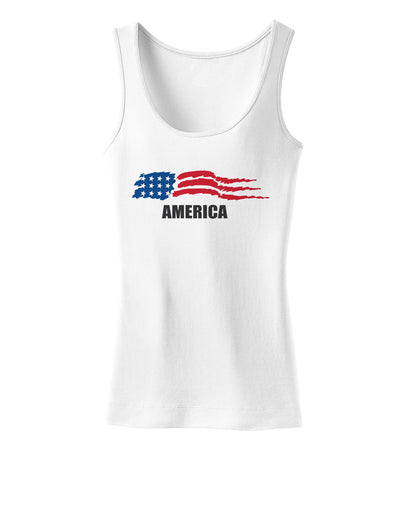 America Flag Womens Tank Top-Womens Tank Tops-TooLoud-White-X-Small-Davson Sales