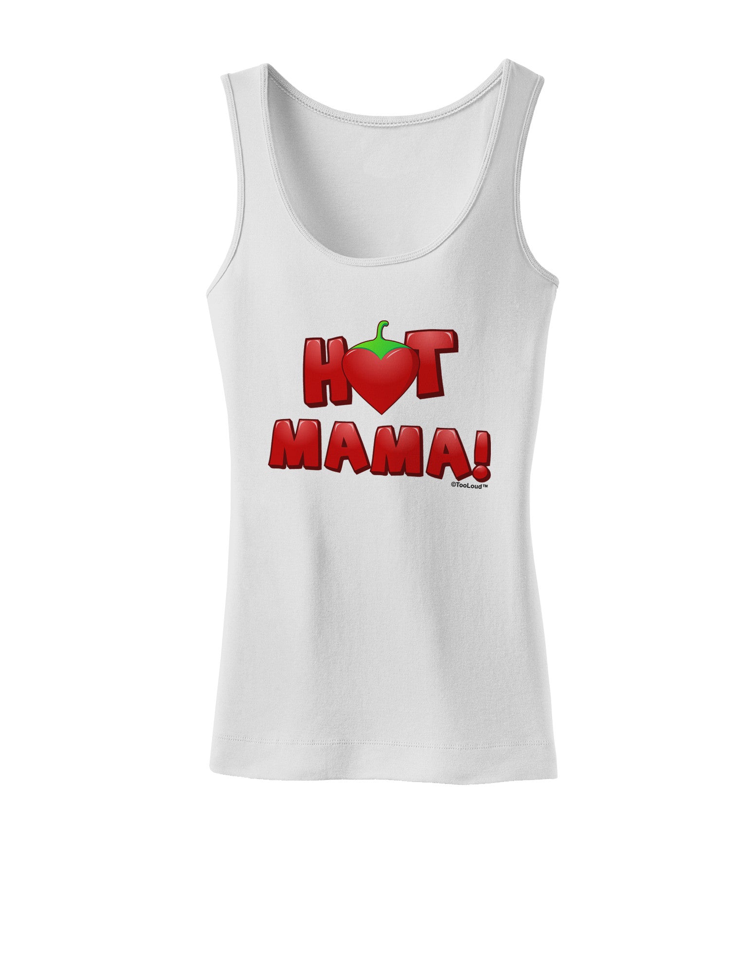 Hot Mama Chili Heart Womens Petite Tank Top-TooLoud-White-X-Small-Davson Sales