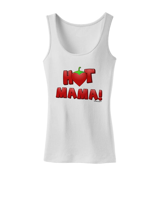 Hot Mama Chili Heart Womens Petite Tank Top-TooLoud-White-X-Small-Davson Sales